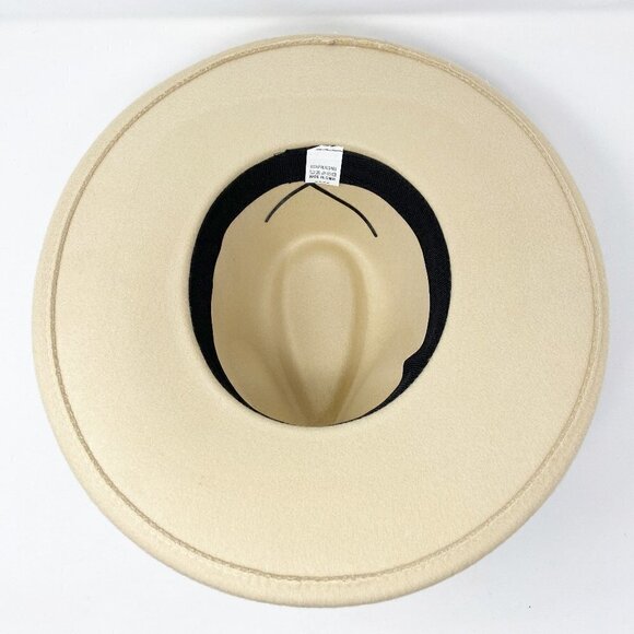 Cream Wide Brim Rancher Style Hat - Picture 9 of 10
